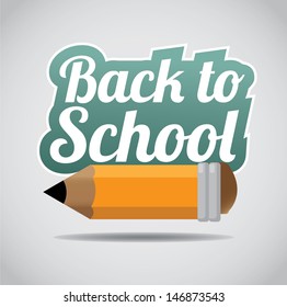 Back to school pencil design element. EPS 10 vector, grouped for easy editing. No open shapes or paths.
