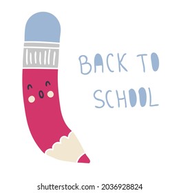 Back to school pencil doodle illustration. Perfect for poster, textile and print. 
