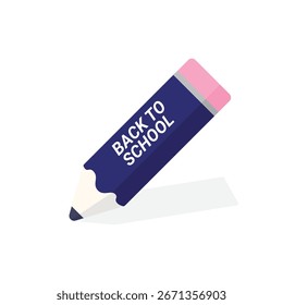 Back to School Pencil Flat Design Illustration