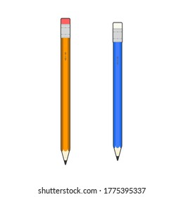 Back to school pencil set, Pencil illustration vector.