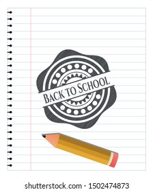 Back to School pencil strokes emblem. Vector Illustration. Detailed.