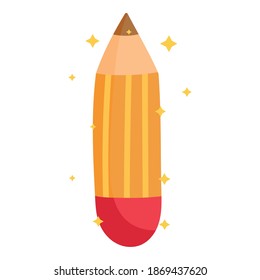 back to school, pencil supply cartoon icon vector illustration