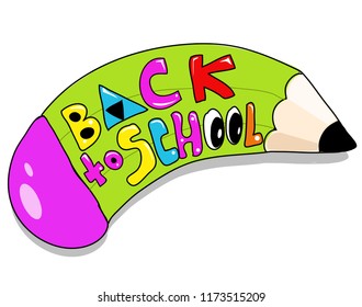 Back to school pencil vector illustration