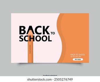 Back To School with Pencil. Vector illustration school greeting.