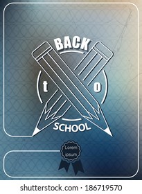back to school pencils crossed typographic inscription on a blurred background