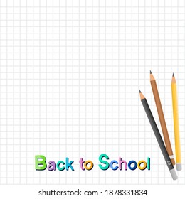Back to school pencils isolate on white background.