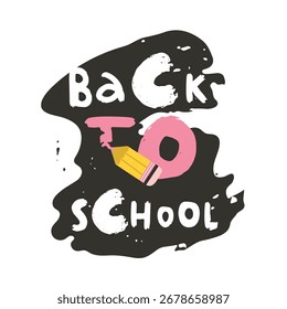 De volta à escola frase escrito com mão desenham fonte e decorado por lápis e rabisco isolado no fundo branco. Ilustração colorida para 1º de setembro