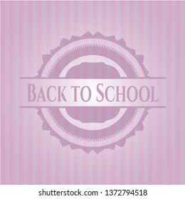 Back to School pink emblem