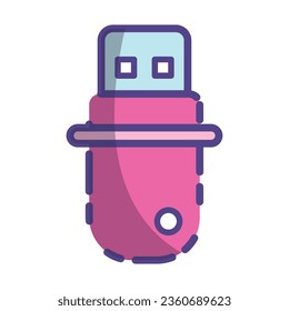 DE VUELTA AL ICONO USB DE COLOR ROSA