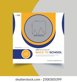 back to school post banner design template