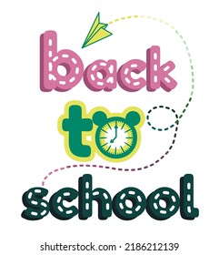 de vuelta a la escuela, postal de la escuela. ilustración vectorial aislada en fondo blanco