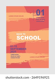 Back To School Poster, Abstract Vector Illustration.
