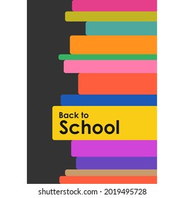 Back to school poster background Book logo icon sign Modern geometric abstract colorful design Cartoon children's style Fashion print clothes apparel greeting invitation card cover flyer ad banner