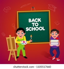 De vuelta a la escuela, afiche o diseño de pancartas.