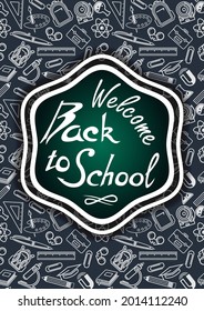 Back to School poster or banner design template. Vector Illustration