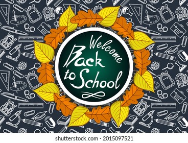 Volver a la plantilla de cartel o diseño de pancartas de la escuela. Ilustración vectorial
