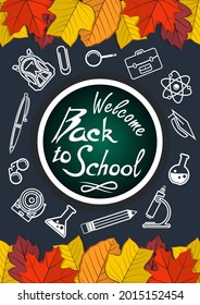 Back to School poster or banner design template. Vector Illustration