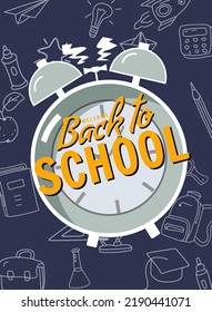 Zurück zu Schulposter Uhr Wecker, Retro. Hintergrundvorlage