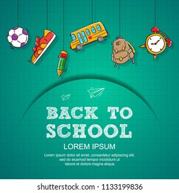 back to school poster design, doodle vector