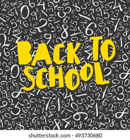 Zurück zum Poster-Design der Schule mit Zahlenmuster-Hintergrund