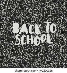 Back to school poster design with seamless numbers pattern background