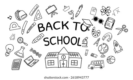 Back to school poster doodle hand drawing background