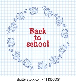 Back to school poster with doodles