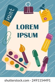 Back to school poster. Education concept. Back to school concept. School background with school objects.
