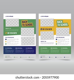 Back to School poster flyer design template	
