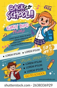 back to school poster flyer marketing template