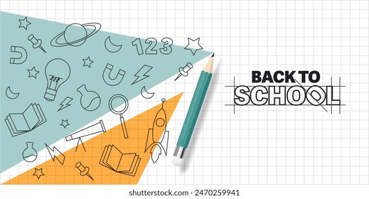 Back to school poster hand drawn illustration template design