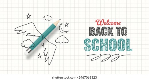 Back to school poster illustration template design