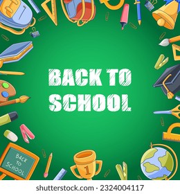 Back to school poster on blackboard