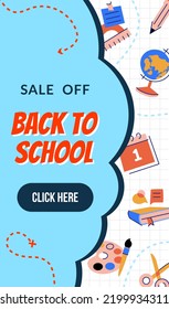 Back to school poster with sale offer.