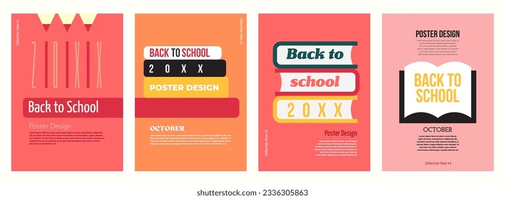 Back to School Poster Set - colorful designs compatible with A3 and A4 sizes