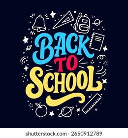 Back to school poster with some doodle around