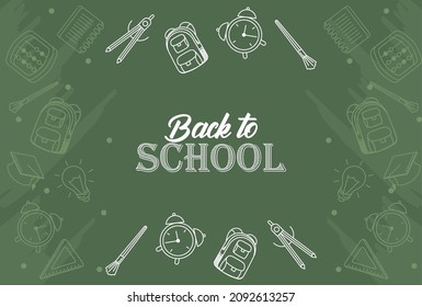 back to school poster with supplies