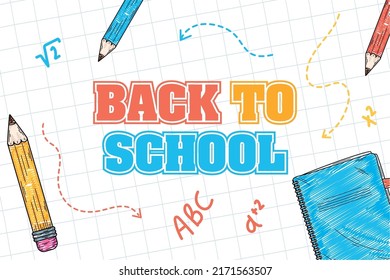 back to school poster with supplies