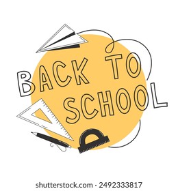 Back to School Poster with School Supplies