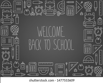 Back to school poster template, vector illustration