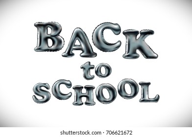 Back to school poster with text balloon. Vector illustration art