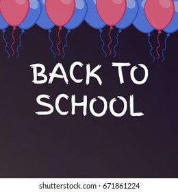 Back to school poster with text on chalkboard