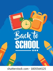 back to school poster with vector illustration design