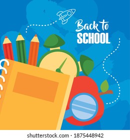 back to school poster with vector illustration design