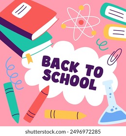 Back To School Poster Vector Illustration