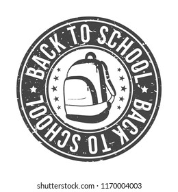 Back to School Quality Original Stamp Design Vector Art Round Seal Badge.