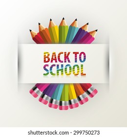 Back to school. Rainbow pencils. Vector illustration
