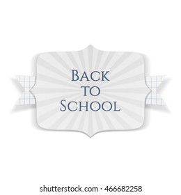 Back to School realistic Banner with Ribbon