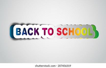 Back to school, realistic papercut, takes the background color, vector