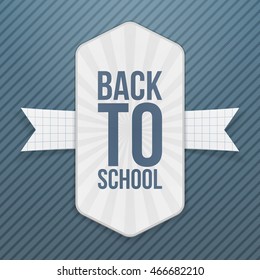 Back to School realistic Tag with Ribbon